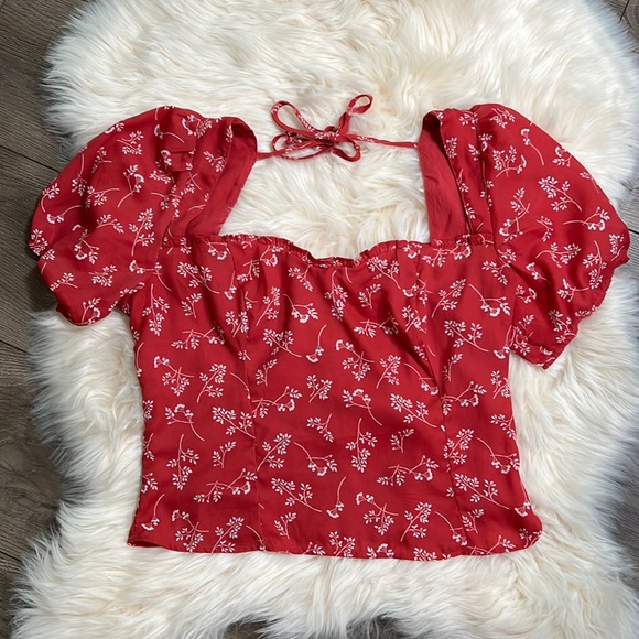 Abercrombie & Fitch Tops - Abercrombie & Fitch A&F Puff Sleeve Squareneck Top Size Medium